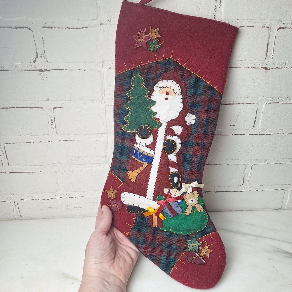 Prima Creations Christmas Stocking Santa Bear Tree Applique Thick Felt 20